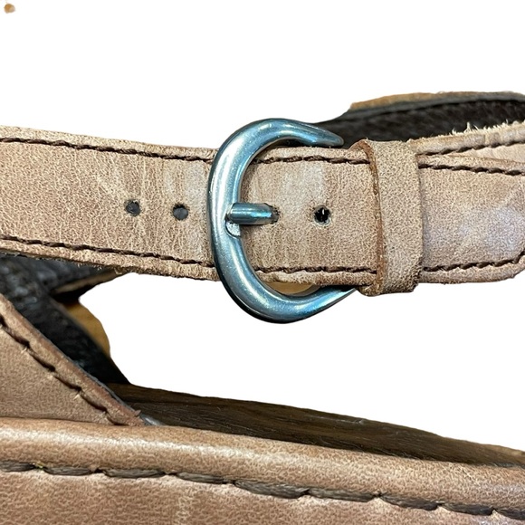 BORN Emmy Leather Wedge Sandals Brown Boho Heels Strappy Festival Ankle Strap 10 - Picture 7 of 11